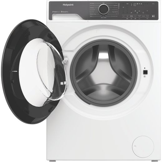 Hotpoint Fabric Care HB103WWCAREUK 10kg WiFi Connected Washing Machine with 1400 rpm - White - front with door open shot