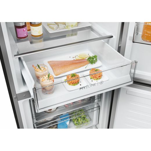 Haier 60/40 Frost Free Fridge Freezer - Platinum  - Close up fridge drawer shot