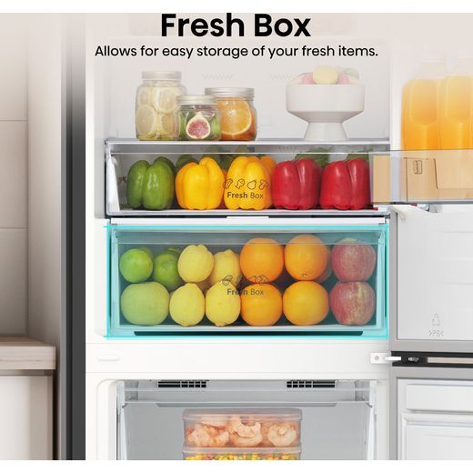 Hisense 70/30 Total No Frost Fridge Freezer - Dark Steel - Annotation - Fresh box shot