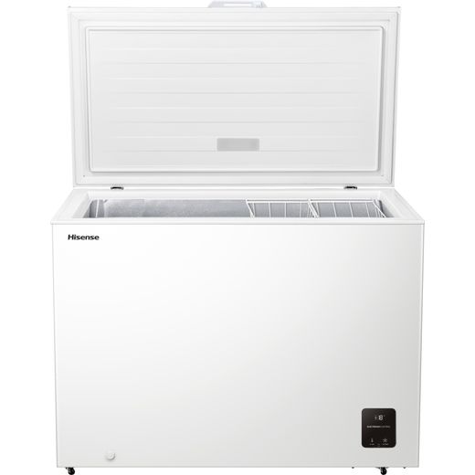 Hisense Chest Freezer - White - Front with lid open shot