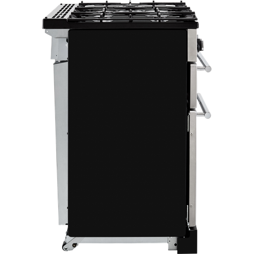 Rangemaster Toledo + 90cm Dual Fuel Range Cooker - Stainless Steel / Chrome - Side shot