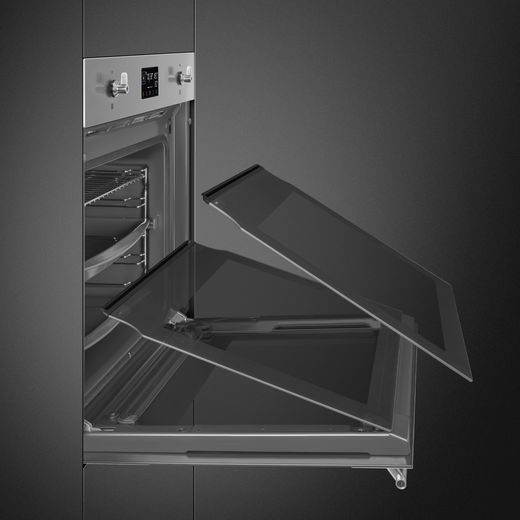 Smeg Classic SteamOne SOP6302S2PX Built In Electric Single Oven - Stainless Steel - Removing glass shot
