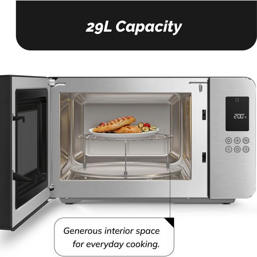 Smeg Collezione MOC01BLMUK 26 Litre 30cm High, Freestanding Small Microwave With Grill - Black - Annotation - capcity