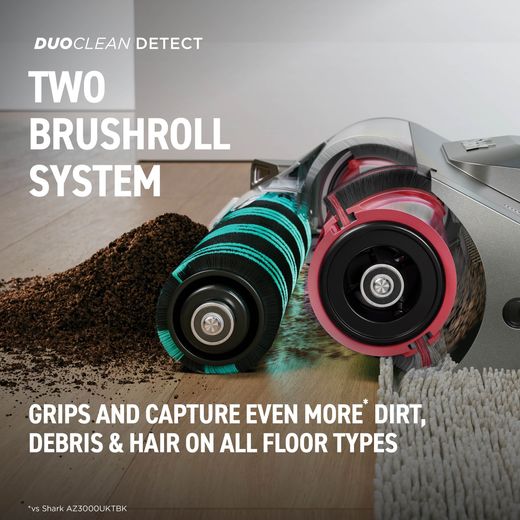 Shark Transformer 3 in 1 LX5001UKT Upright Vacuum Cleaner - Annotation - 2 brushroll system