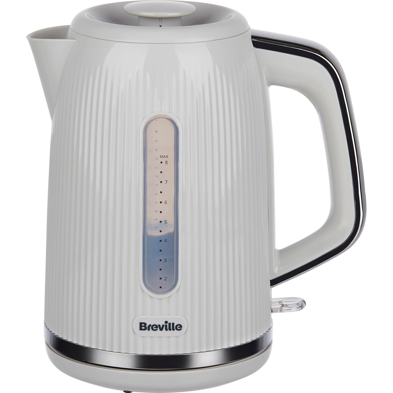 breville vkt092 flow electric kettle, 1.7 l, 3 kw fast boil, grey 220-240  volts (not for usa)