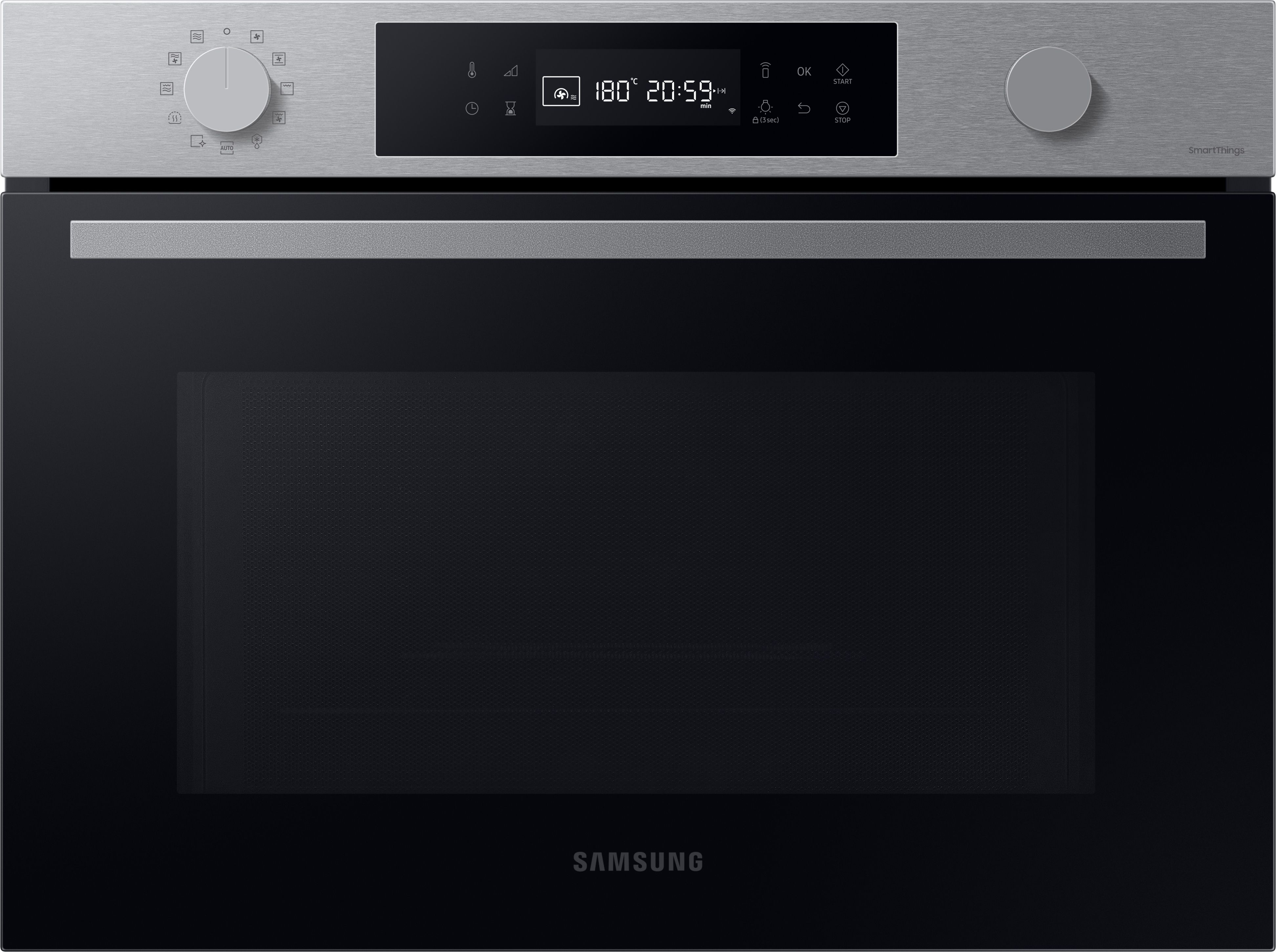 Samsung Series 4 NQ5B4553FBS Wifi Connected Built In Compact Electric Single Oven with Microwave Function - Stainless Steel, Stainless Steel