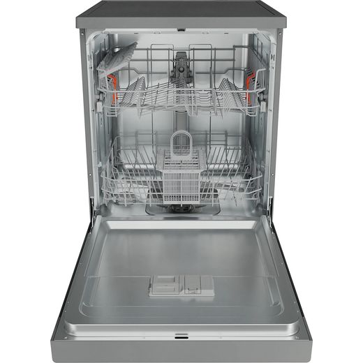 Hotpoint Standard Dishwasher - Stainless Steel  - Front with door open shot 