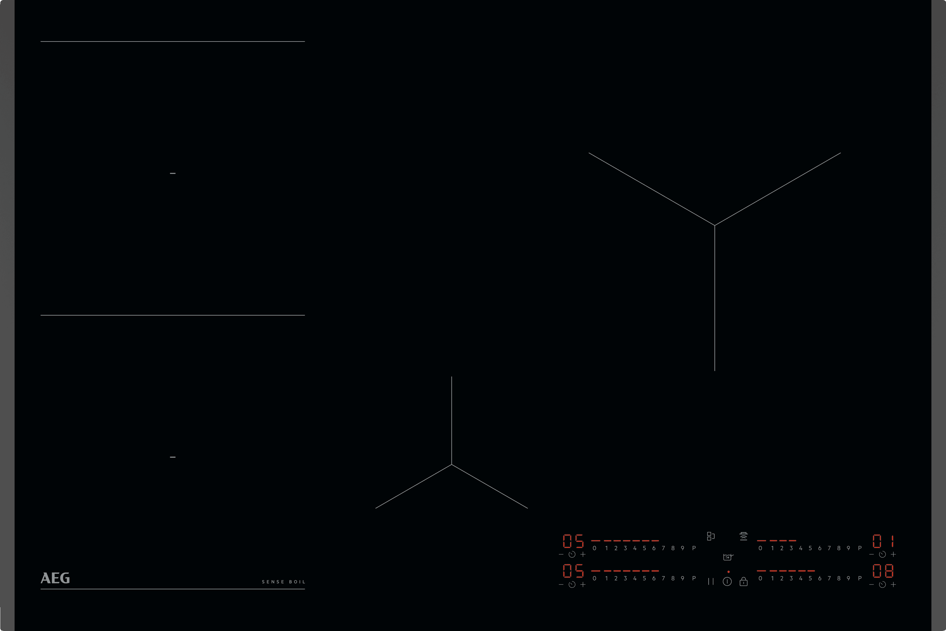 Image of AEG 7000 SenseBoil® TI84IB10FB 78cm Induction Hob - Black, Black