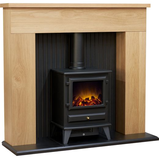 Adam Fires Fireplace | Oak | 25941 | ao.com