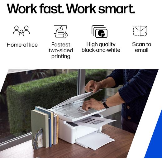 HP LaserJet MFP M140w All-In-One Laser Printer - White - Annotation - Work fats and smart shot