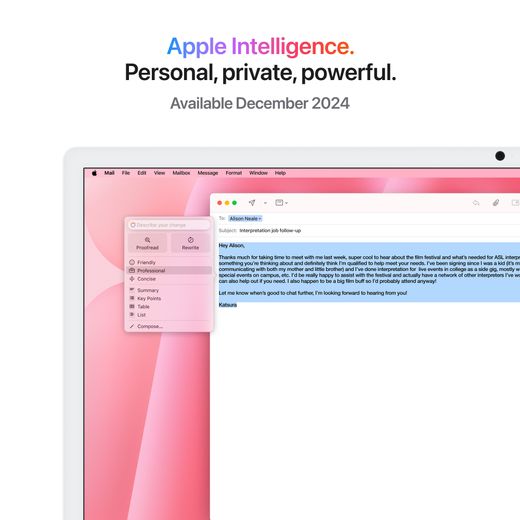 Apple iMac, - - Pink - Annotation - Apple intelligence shot