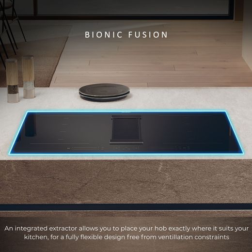 Haier I-Dual Series 6 HAIH82MTMCF 80cm Induction Extractor Hob - Black - For Ducted/Recirculating Ventilation - Annotation - Fully flexible