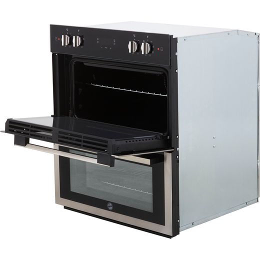 Hoover H-OVEN 300 Built Under Electric Double Oven - Black / Stainless Steel - Top door open