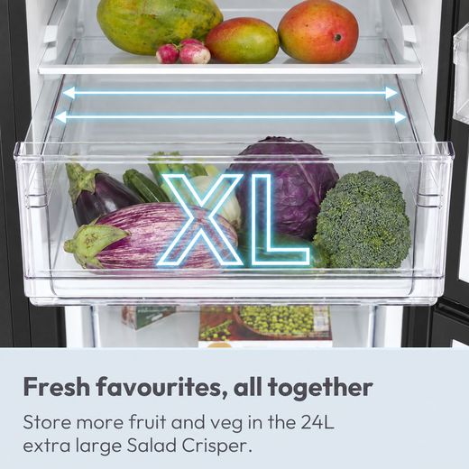Candy CCT3L517EBK-1 176cm 50/50 Fridge Freezer - Black - annotation - salad crisper