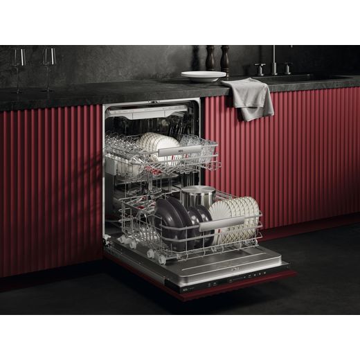 AEG 9000 Series Integrated Standard Dishwasher - White - dishwasher in kitchen shot