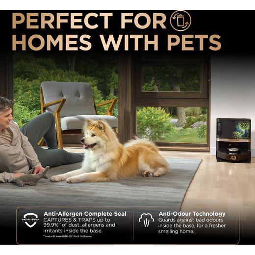 Shark PowerDetect NeverTouch Pro 2-in-1 Robotic Vacuum Cleaner - Black - Annotation - Perfect for homes with pets
