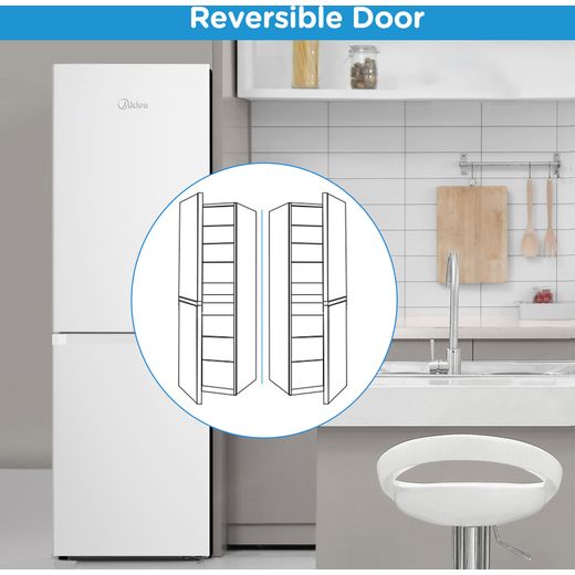 Midea 50/50 Total No Frost Fridge Freezer - White - Annotation -  Reversible door