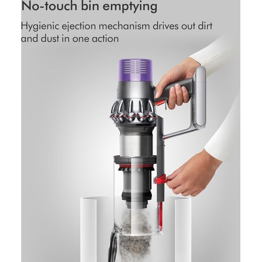 Dyson V10 Submarine Wet and Dry Cleaner - Blue / Silver - Annotation - No touch bin emptying