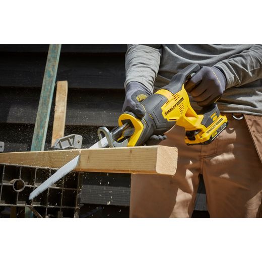 Stanley Fatmax V20 Reciprocating Saw - Black / Yellow - Sawing wood