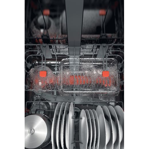 Hotpoint Standard Dishwasher - Black - Internal action shot