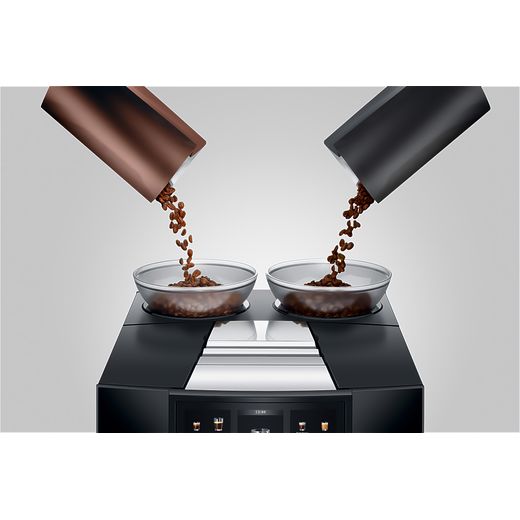 Jura 15478 Coffee Machines Black - Coffee bean being poured into machine shot