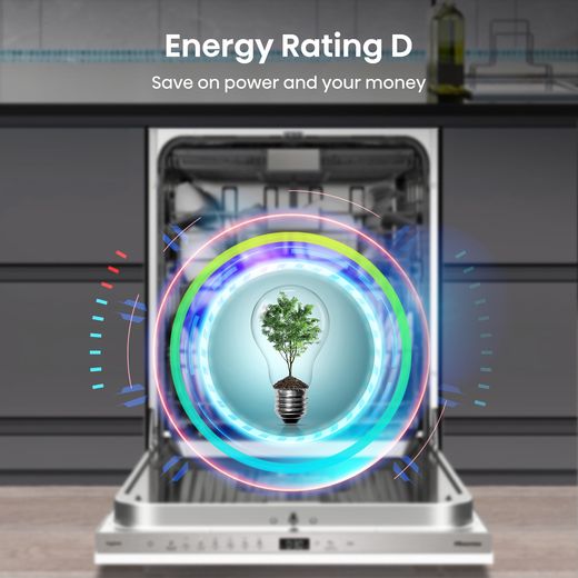 Hisense Integrated Standard Dishwasher - Black - Annotation - Energy rating D