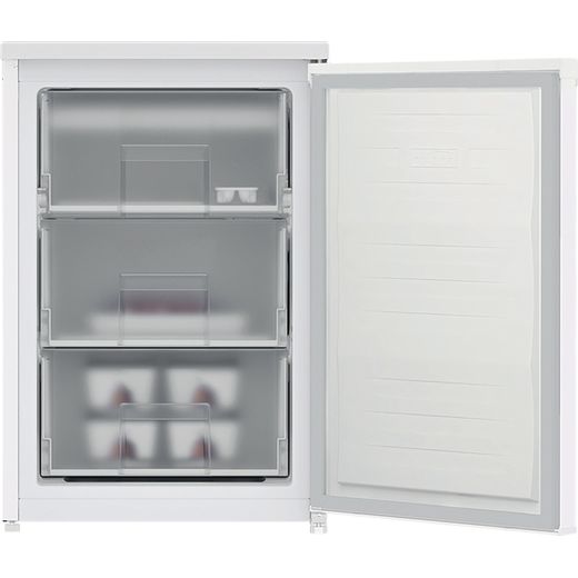 Hotpoint Under Counter Freezer - White - Front with door open shot 