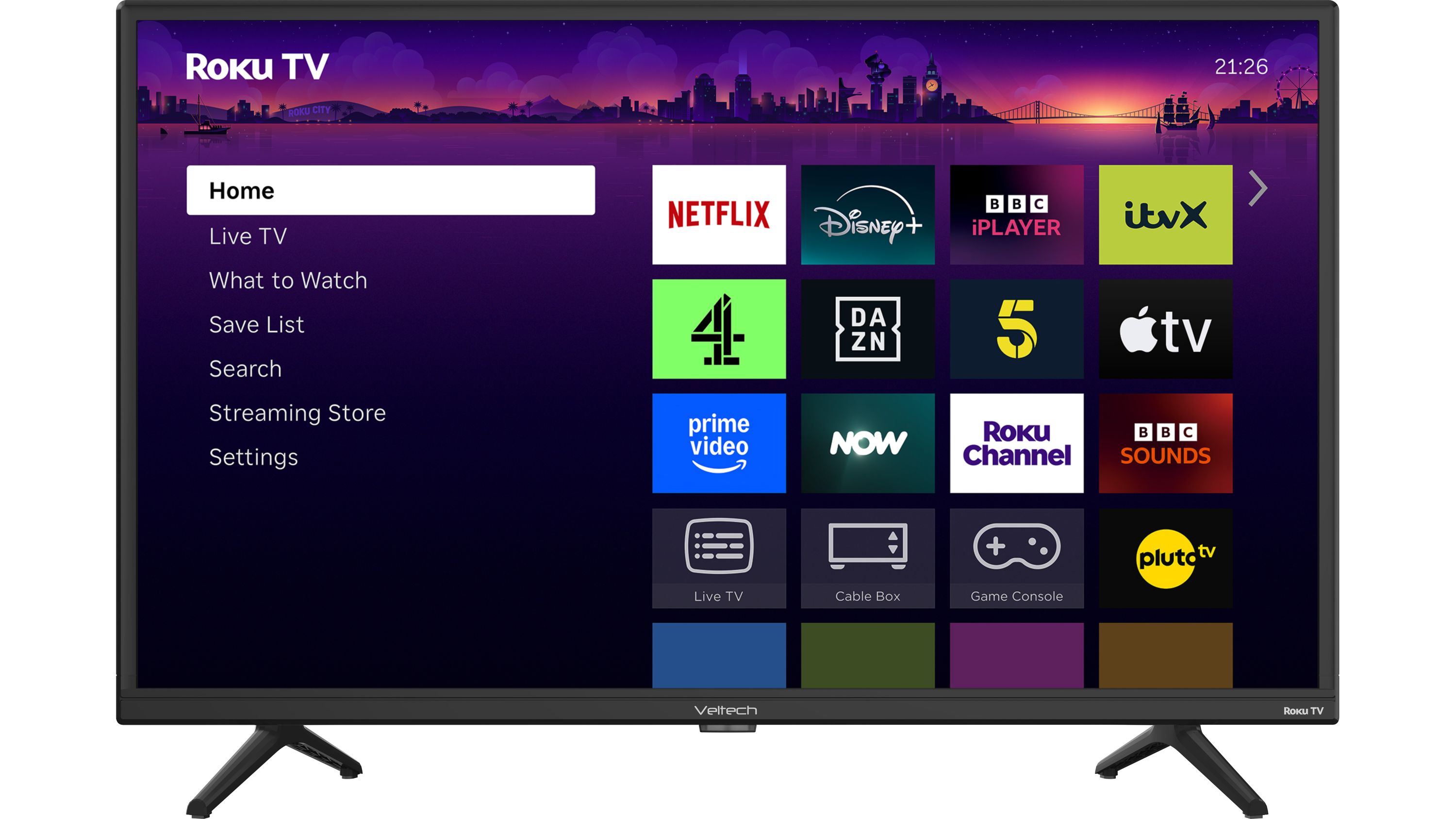 Veltech 32" HD Smart Roku TV [2026] VR32HX630 Black