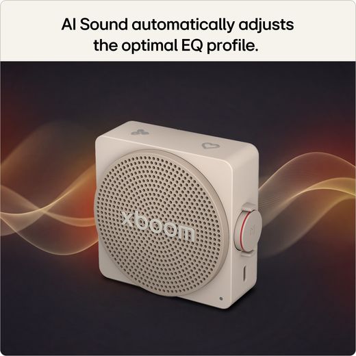 LG xboom Mini Wireless Speaker - Grey - annotation - AI sound shot 