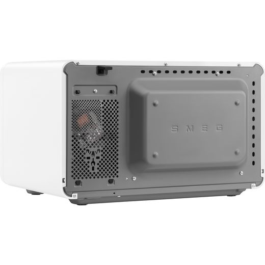 Smeg Collezione MOC01WHMUK Litre 30cm High, Freestanding Small - White - Back right perspective