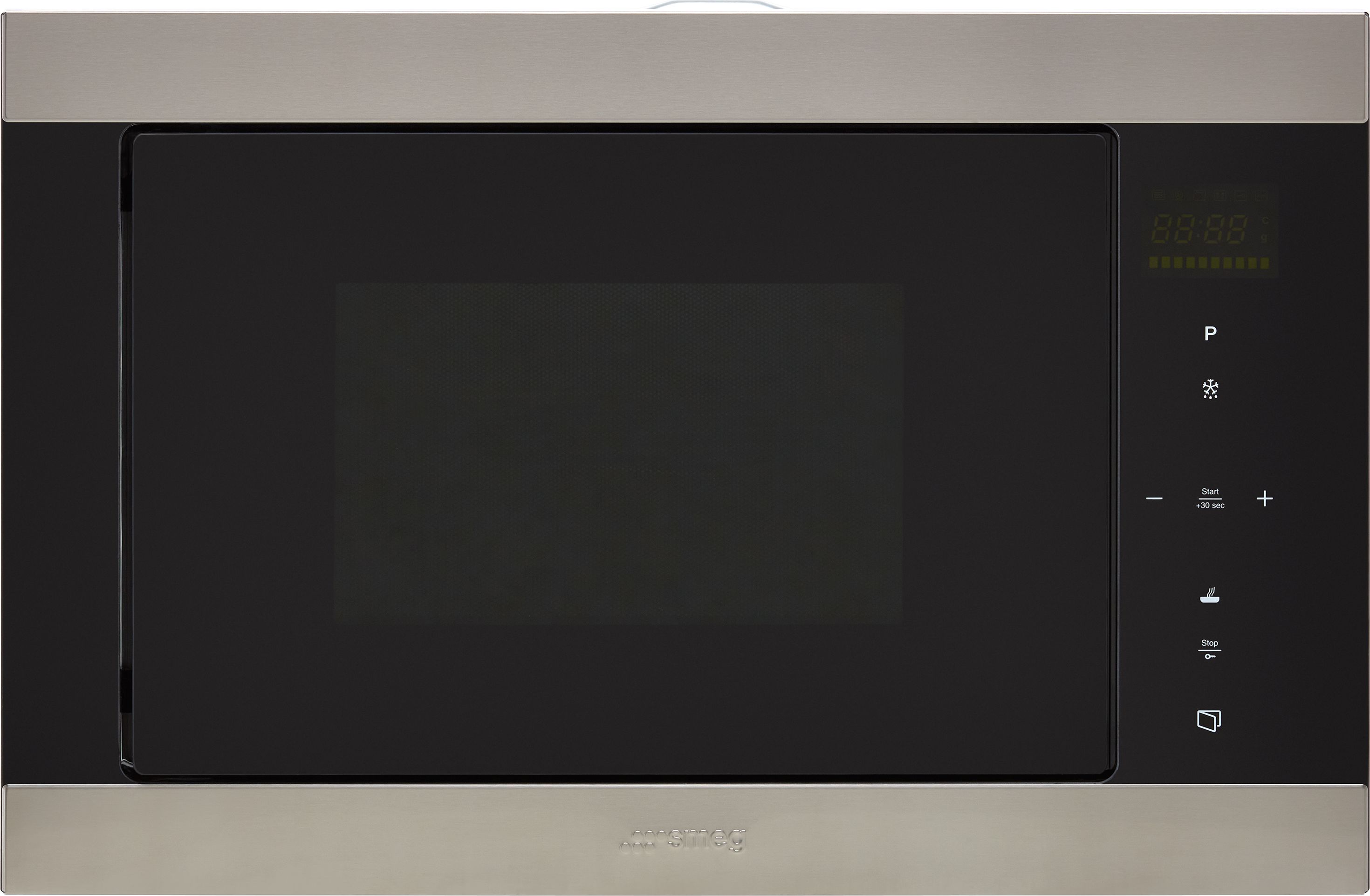 Smeg Classic FMI325X 39cm tall, 60cm wide, Built In Compact Microwave - Stainless Steel, Stainless Steel