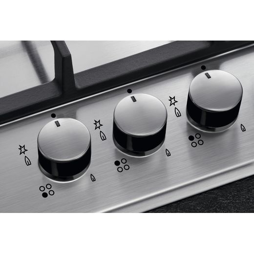 AEG HGE64200SM 59cm Gas Hob - Stainless Steel - Control dials