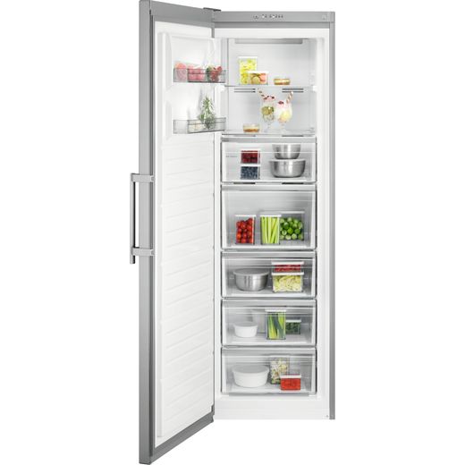 AEG 7000 Series Frost Free Upright Freezer - Silver - Doors open