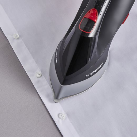 Morphy Richards 361001 Handheld Garment Steamer - Cosmic Red - Steamer cleaning shirt shot