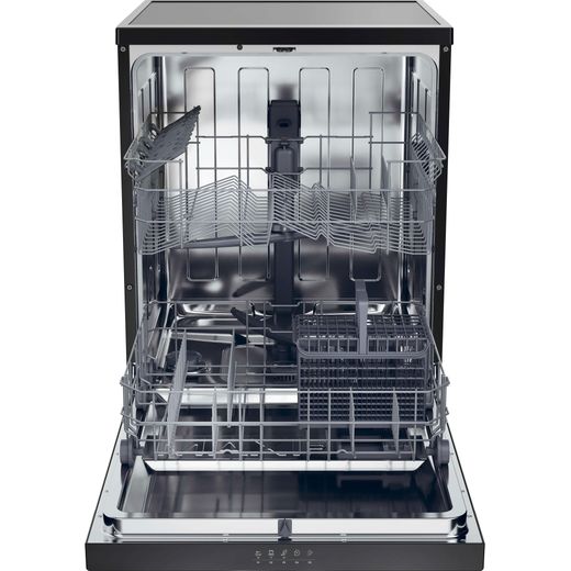 Hoover H-DISH 300 Standard Dishwasher - Black - Front with door open shot
