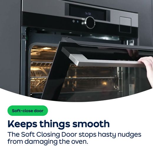 AEG 6000 SenseCook® Built In Electric Single Oven - Black  - AO Annotation -  Soft-Close-Door