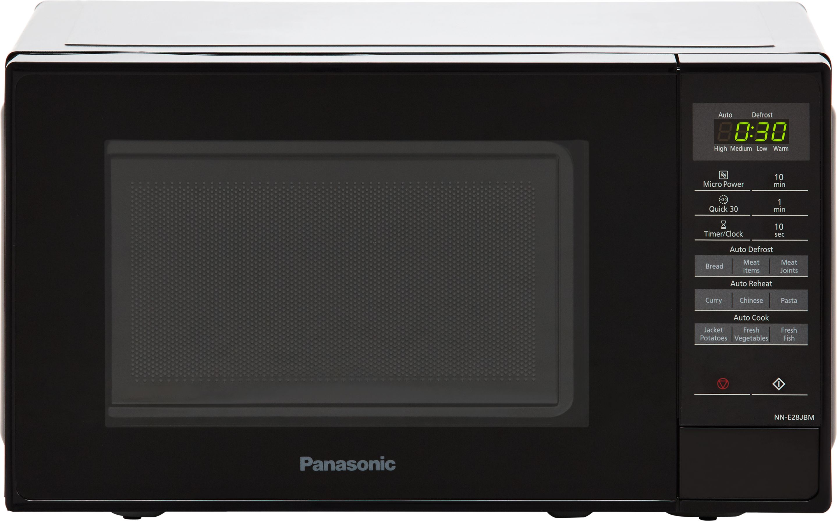 Panasonic NN-E28JBMBPQ 26cm tall, 44cm wide, Freestanding Compact Microwave - Black, Black