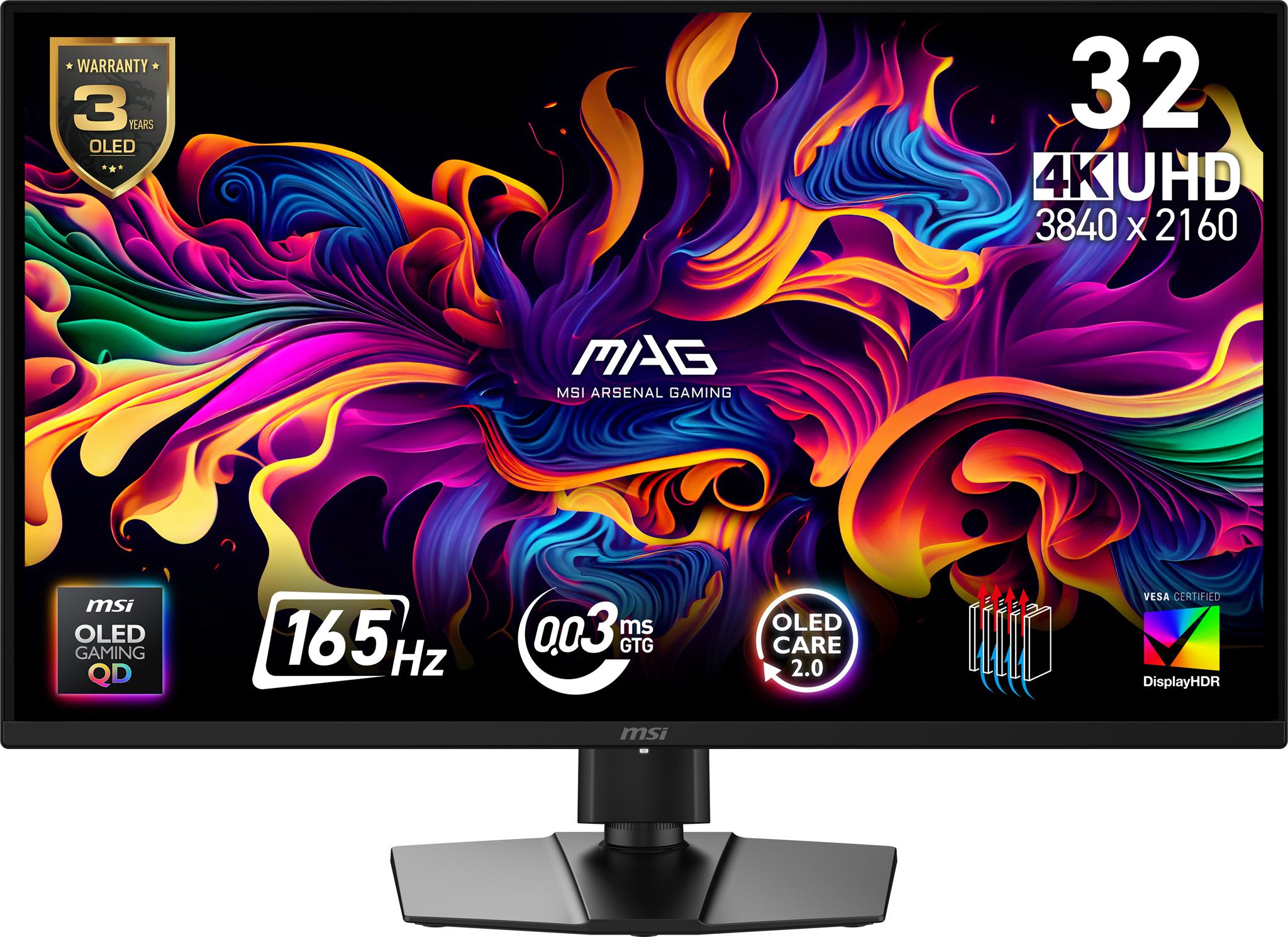 MSI MAG 322UP QD-OLED E16 31.5" 4K 165Hz QD-OLED Gaming Monitor - Black