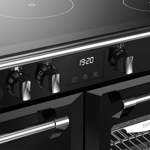 Stoves Richmond Deluxe 100Ei RTY 100cm Electric Range Cooker with Induction Hob - Black - Control panel shot 