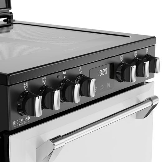 Stoves 60cm Electric Cooker with Induction Hob - White - Control dials