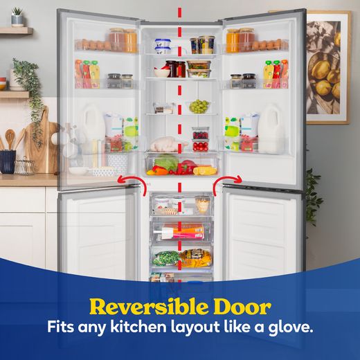 Russell Hobbs RH181TNF552E2SS 181cm 50/50 Frost Free Fridge Freezer - Stainless Steel - Annotation - Reversible door