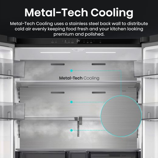 Hisense American Fridge Freezer - Stainless Steel - Annotation - metal tech cooling shot