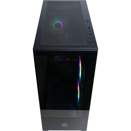CyberPowerPC AO22231 Gaming PC - NVIDIA® GeForce RTX™ 5050, Intel® Core™ i5, 1TB SSD - Black - high perpsective shot