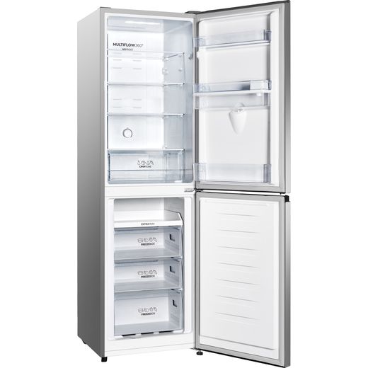 Fridgemaster 50/50 Frost Free Fridge Freezer - Silver - Right perspective door fully open shot