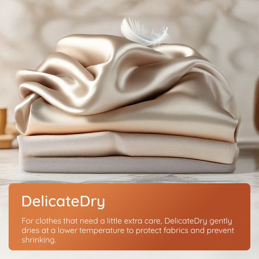 Hotpoint FabicCare C HD 103M WW UK 10Kg Heat Pump Tumble Dryer - White - Annotation - DelicateDry
