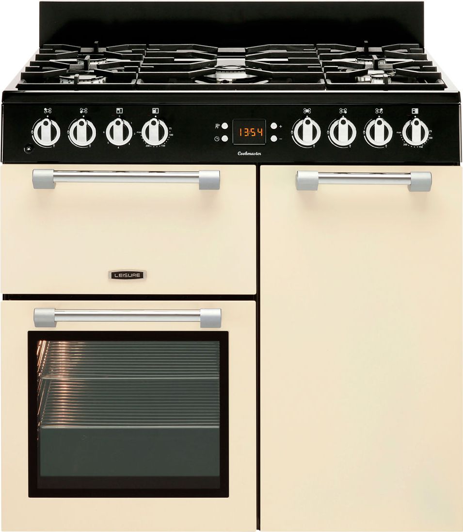 Leisure Cookmaster CK90G232C 90cm Gas Range Cooker with Electric Fan Oven - Cream - A+/A Rated, Cream