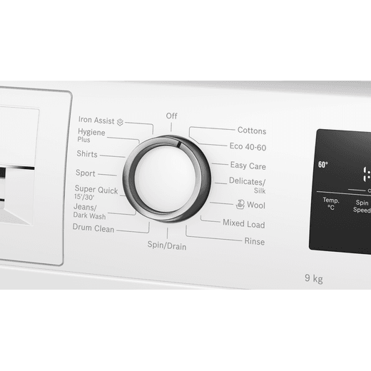 Bosch Series 4 WAN28255GB 9kg Washing Machine with 1351 rpm - White - control dial shot