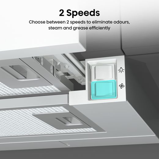 Hisense CH6T10BXUK Telescopic Cooker Hood Stainless Steel - Annotation - 2 speeds