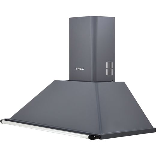 Smeg Victoria KT100GRE 100 cm Chimney Cooker Hood - Slate Grey - Left perspective shot