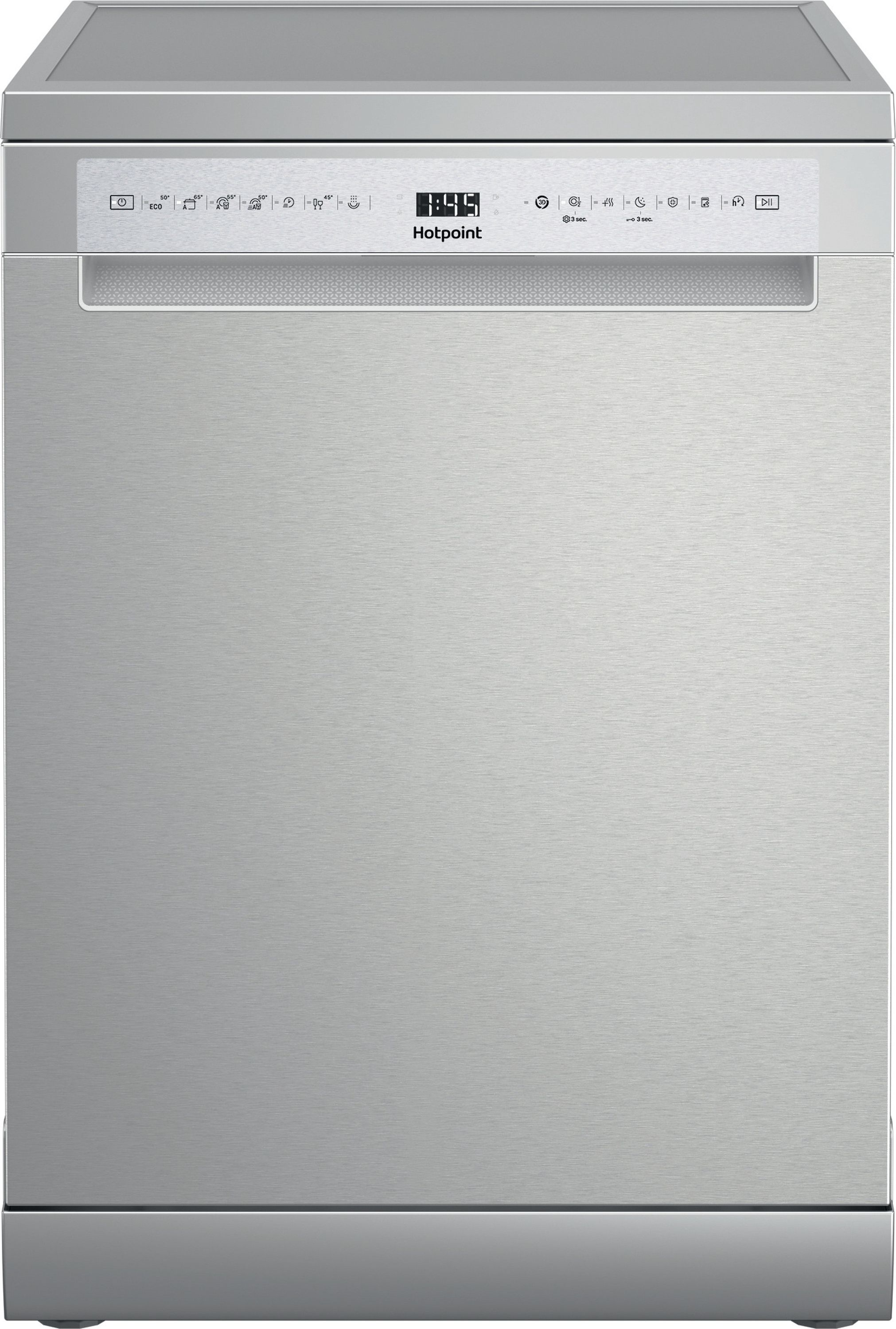 Image of Hotpoint H7FHS51XUK Full Size Dishwasher - Silver - B Rated, Silver